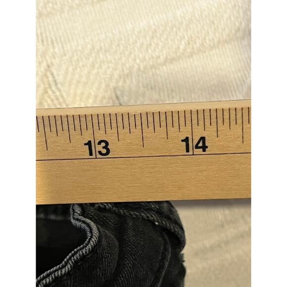 Fashion Black Slim Ribbed Zippered Jeans Streetwear 28x28 - Picture 4 of 5